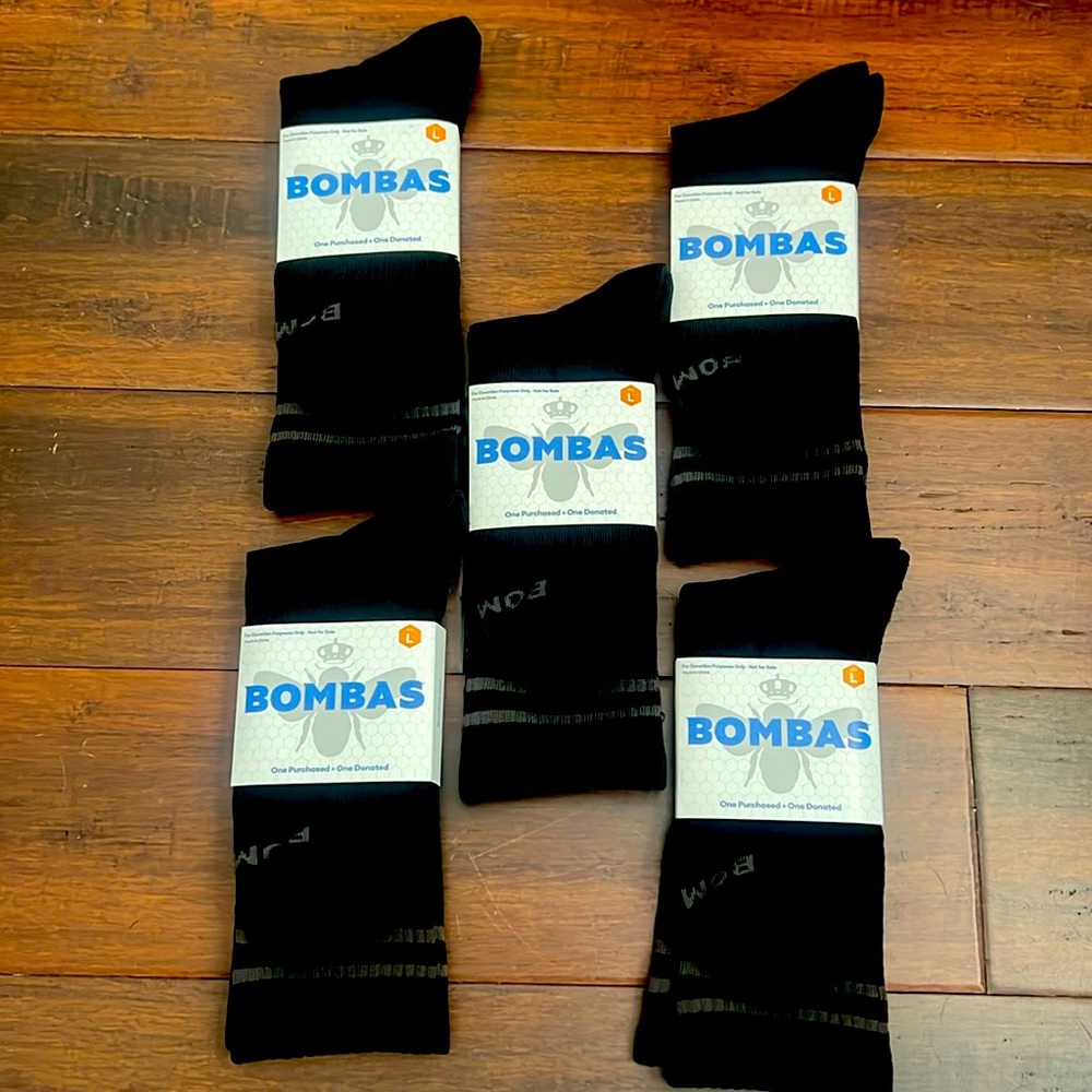 10 pairs Bombas mid socks - Size L - Black